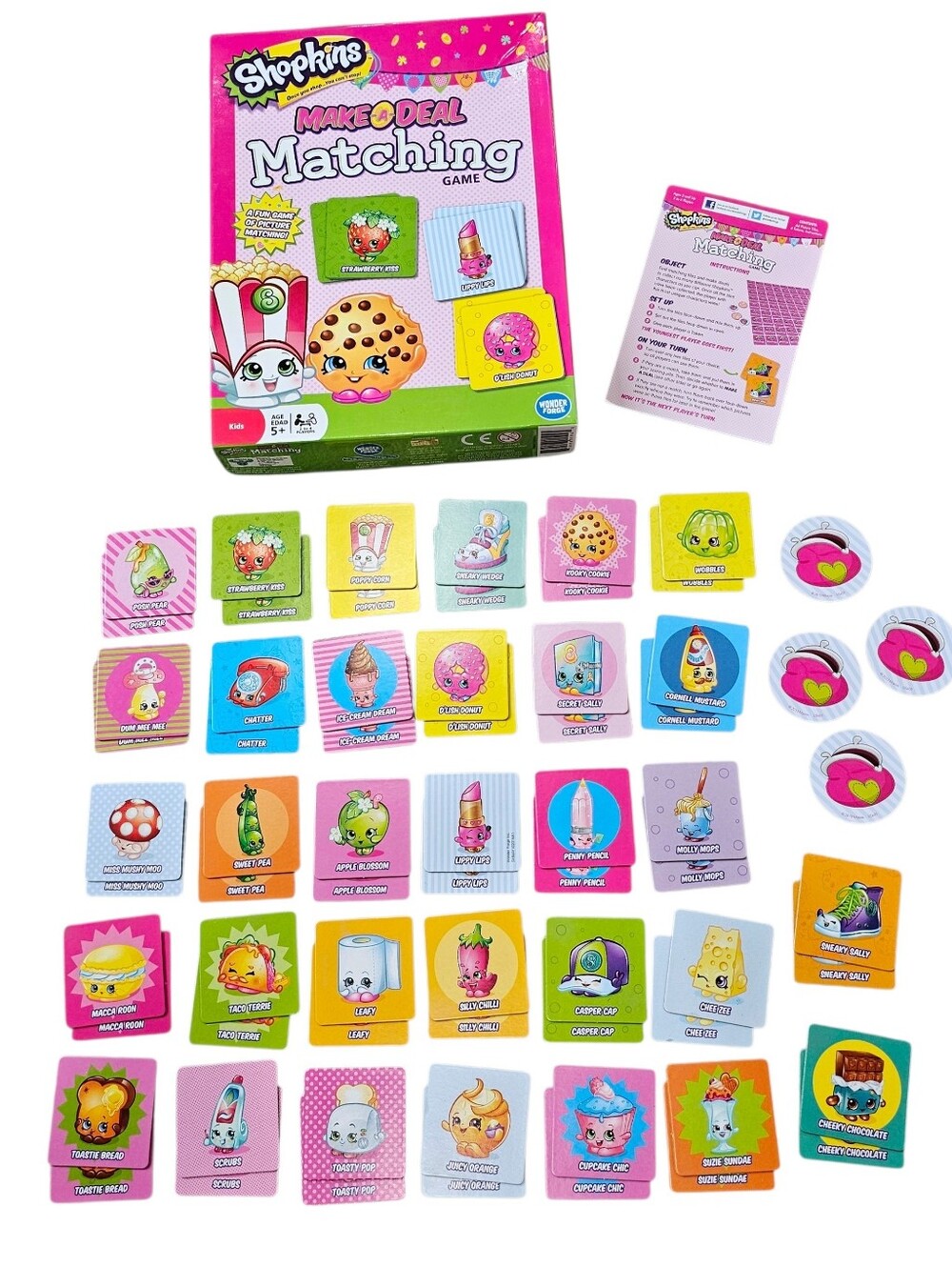 2015 Shopkins Make A Match Memory Matching Game COMPLETE